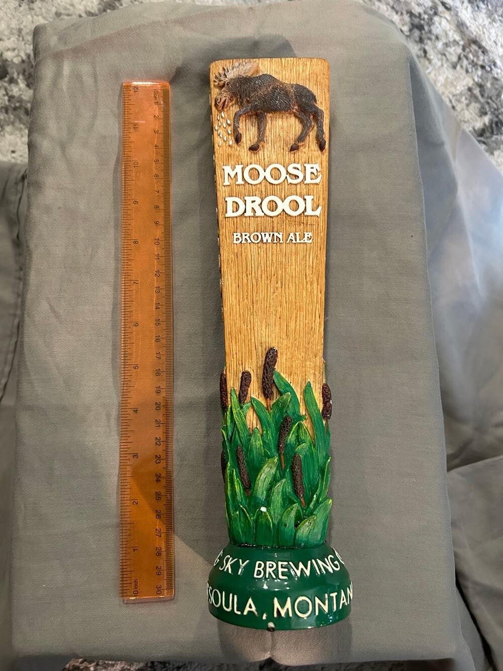 Moose Drool Brown Ale Beer Tap Handle Big Sky Brewing Breweriana Bar Decor